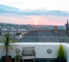 Sunset from the rooftop terrace in plymouth universitys student property.