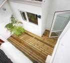 Wooden decked court yard outside Plymouth University 1 bed flat.